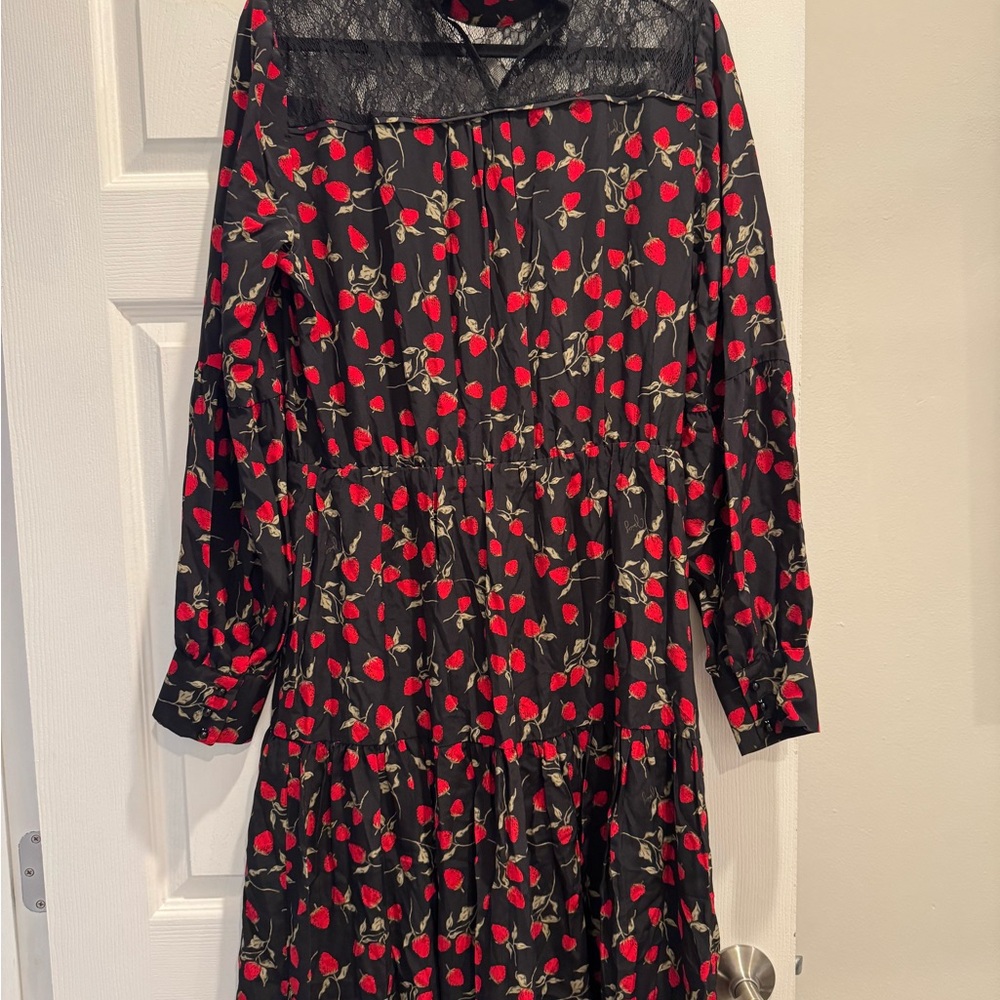 Juicy Couture Black Dress with Red Floral Design